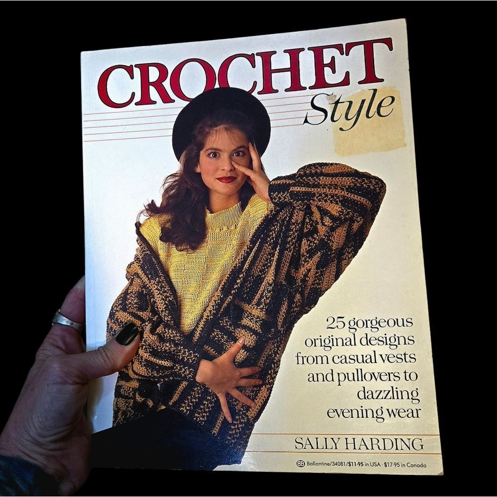 "5/$40" Vintage 1987 "Crochet Style" How To Softcover Book 80's Style